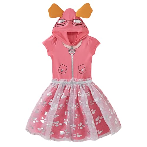 Paw Patrol Nickelodeon Mädchen Cosplay Kapuzen-Tüllkleid mit Ohren für Säugling, Kleinkind und große Kinder, Rosa/Orange, 2T Paw Patrol Nickelodeon Mädchen Cosplay Kapuzen-Tüllkleid mit Ohren für Säugling, Kleinkind und große Kinder, Rosa/Orange, 2T von PAW PATROL