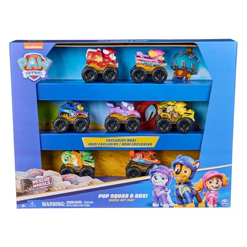 Psi Patrol: Rescue Wheels, 7-teiliges Pup Squad Racers Geschenkset mit exklusivem Roxi Spielzeug, Kinderspielzeug für Kinder und Mädchen ab 3 Jahren von PAW Patrol