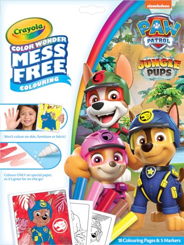 CRAYOLA Color Wonder – Paw Patrol Malbuch (enthält 18 Malvorlagen und 5 Magic Color Wonder Marker) von CRAYOLA