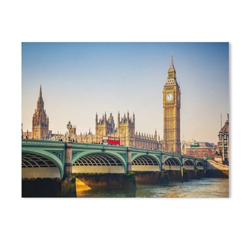 1000 Teile Puzzle Papier,Europäische Hauptstadt, England,Kreative Schwierige Puzzles Pädagogisches Stressfreisetzung Spielzeug Für Erwachsene Kinder，Haus Dekoration Geschenk(38x26cm)-Y10 von PAWCA