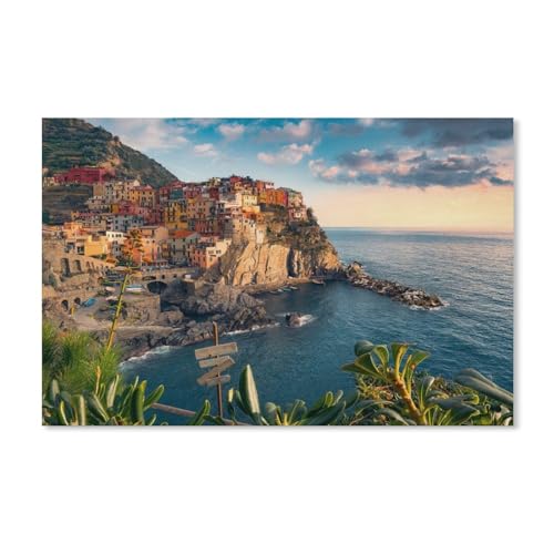 Blick auf Cinque Terre,Puzzles für Erwachsene 1000 Teile, Klassische Puzzle Puzzle Schwierig für Erwachsene Teenager Freizeit Spaß Spiel Spielzeug (75x50cm)-Y2 von PAWCA