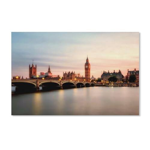 Blick auf die Elizabeth Tower Bridge in London,Puzzle 1000 Teile Holz Puzzle Geeignet Für Erwachsene Kinder Familien Stressabbau Puzzlespiele(75x50cm)-Y7 von PAWCA