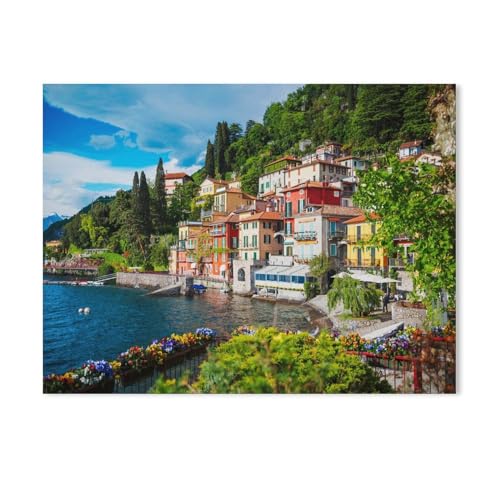 Comer See, Italien,Puzzle 1000 Teile Holz Puzzle Geeignet Für Erwachsene Kinder Familien Stressabbau Puzzlespiele(75x50cm)-Y7 von PAWCA