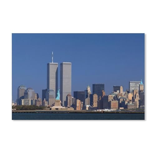 New York City Wolkenkratzer World Trade Center Twin Towers,Puzzles 1000 Teile für Erwachsene, Klassische Puzzle Jungen Mädchen Puzzle für Kinder Teenager Lernspiel Spielzeug(75x50cm)-Y3 von PAWCA