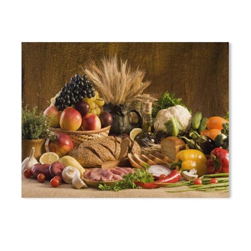 Obstbrot-Essen,Puzzles 1000 Teile für Erwachsene, Klassische Puzzle Jungen Mädchen Puzzle für Kinder Teenager Lernspiel Spielzeug(75x50cm)-Y3 von PAWCA