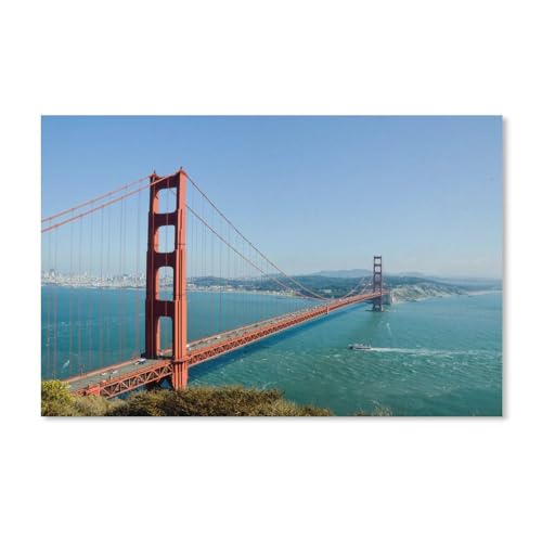 Papier Puzzle Puzzle 1000 Stück,Golden Gate Bridge,Puzzles Lernspielzeug Für Erwachsene Geburtstagsgeschenk Home Decoration(38x26cm)-Y9 von PAWCA