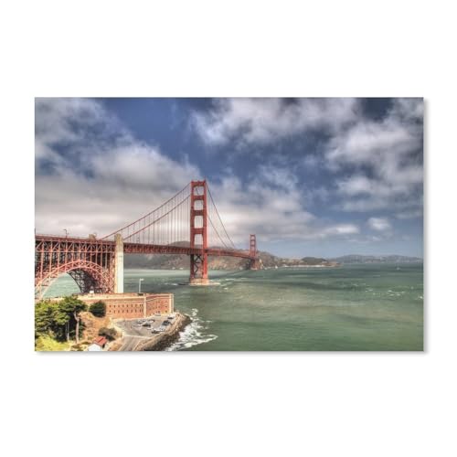 Papier Puzzle Puzzle 1000 Stück,Golden Gate Bridge,Puzzles Lernspielzeug Für Erwachsene Geburtstagsgeschenk Home Decoration(38x26cm)-Y9 von PAWCA