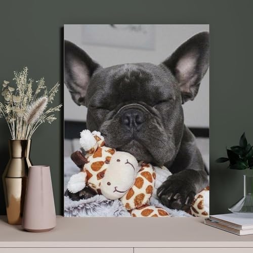 Puzzle 1000 Stück,Französische Bulldogge,Klassische Puzzle 3D Puzzle DIY Kit Papierspielzeug Einzigartiges Geschenk Wohnkultur(50x70cm)-Y1 von PAWCA