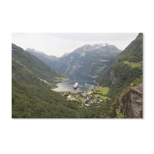 Puzzle 1000 Stück,Geiranger Fjord,Klassische Puzzle 3D Puzzle DIY Kit Papierspielzeug Einzigartiges Geschenk Wohnkultur(50x70cm)-Y1 von PAWCA