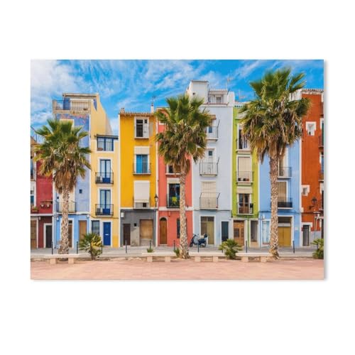 Puzzle 1000 Stück,Mediterranean Places Spain,Klassische Puzzle 3D Puzzle DIY Kit Papierspielzeug Einzigartiges Geschenk Wohnkultur(50x70cm)-Y1 von PAWCA