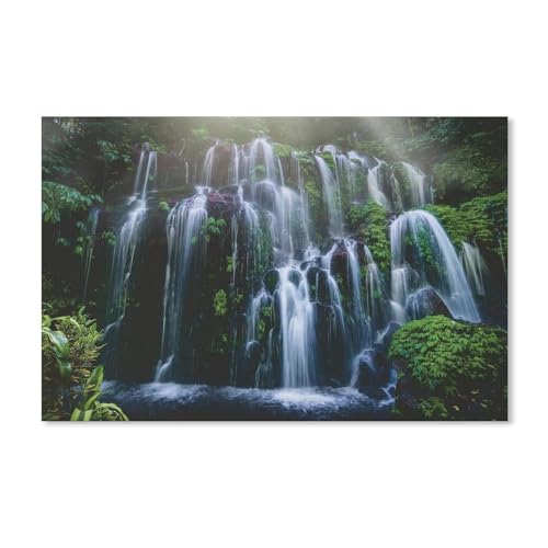 Puzzle 1000 Stück,Wasserfall auf Bali,Klassische Puzzle 3D Puzzle DIY Kit Papierspielzeug Einzigartiges Geschenk Wohnkultur(50x70cm)-Y1 von PAWCA