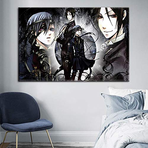 Puzzle 1000 Teile Black Butler Japanische Anime Malerei Kunst Bild Puzzle 1000 Teile Erwachsene Great Holiday Leisure ， Interaktive Familienspiele(38X26cm) von PAWCA