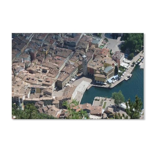 Puzzle 1000 Teile Erwachsenen Puzzle,Riva del Garda,Kind Aus Papier Puzzle Panorama Art DIY Leisure Game Fun Geschenk Spielzeug Geeignete Freunde Familie(38x26cm)-Y8 von PAWCA
