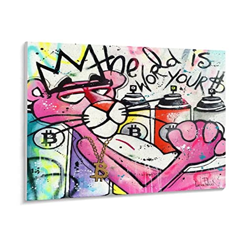 Puzzle 1000 Teile Graffiti Malerei Malerei Cartoon Kunst Anime Pink Panther Bilder Puzzle 1000 Teile Erwachsene Klassisches Puzzle DIY Kit Holz Spielzeug einzigartige Geschenkd（75x50cm） von PAWCA