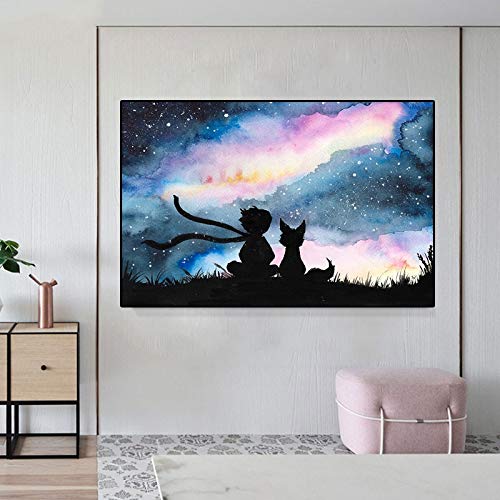 Puzzle 1000 Teile Wandbild Dekoration Kleiner Prinz Film Bild nordischen Stil Puzzle 1000 Teile Landschaft von Spielzeugrätseln Lustiges(38X26cm) von PAWCA
