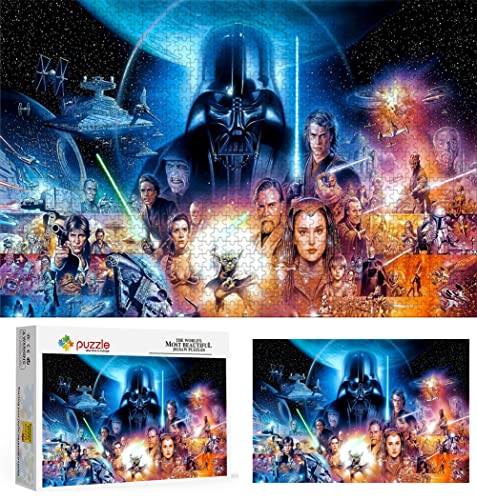 Puzzle Star Wars Saga, 1000-teiliges Puzzle für Erwachsene, klassisches Jungen-Mädchen-Puzzle für Kinder, Teenager, Lernspiele, Spielzeug, Zuhause, Reisegeschenke (50 x 70 cm) von PAWCA