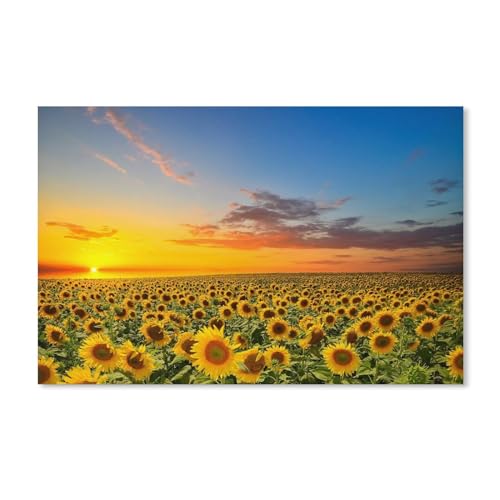 Sonnenblumen Blume Meer Sonnenuntergang Landschaft,Puzzles 1000 Teile für Erwachsene, Klassische Puzzle Jungen Mädchen Puzzle für Kinder Teenager Lernspiel Spielzeug(75x50cm)-Y3 von PAWCA