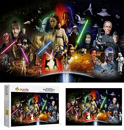 Star Wars Movie Puzzle, 1000 Teile Puzzle für Erwachsene, Klassische Puzzles Junge Mädchen Puzzles für Kinder Teenager Lernspiele Spielzeug Zuhause Reisegeschenke (75x50cm) von PAWCA