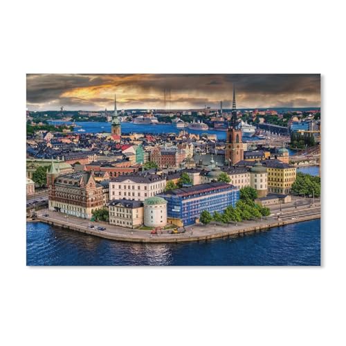 Stockholm, Schweden,Puzzles 1000 Teile für Erwachsene, Klassische Puzzle Kinder Puzzle Herausfordernde Und Schwierige Rätsel für Erwachsene Und Jugendliche(50x70cm)-Y9 von PAWCA