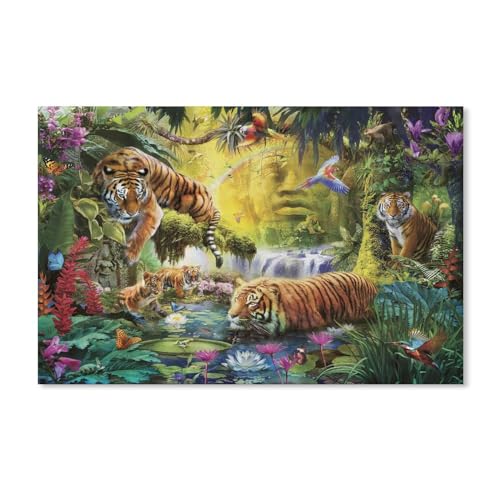 Tiger,Puzzles 1000 Teile für Erwachsene, Klassische Puzzle Jungen Mädchen Puzzle für Kinder Teenager Lernspiel Spielzeug(75x50cm)-Y3 von PAWCA
