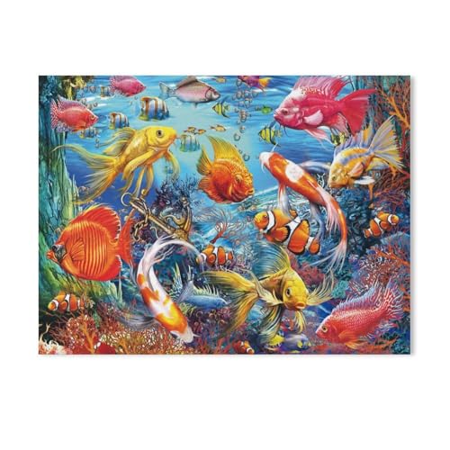 Unterwasserfische,Puzzles 1000 Teile für Erwachsene, Klassische Puzzle Jungen Mädchen Puzzle für Kinder Teenager Lernspiel Spielzeug(75x50cm)-Y3 von PAWCA