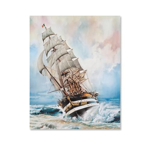 aus Holz Schiff Auf See,Puzzles, 1000-teiliges Puzzle Für Erwachsene Und Kinder Ab 10 Jahren(75x50cm)-Y4 von PAWCA