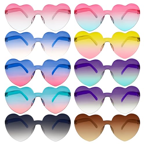 PAYFULLY 10 Stück Herzbrille, Gradientenfarbe Herz Sonnenbrille, Lustige Partybrille, Party Brille für Geburtstagsfeier, Fasching, Karneval PAYFULLY 10 Stück Herzbrille, Gradientenfarbe Herz Sonnenbrille, Lustige Partybrille, Party Brille für Geburtstagsfeier, Fasching, Karneval von PAYFULLY