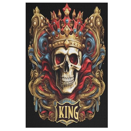 1000 Teile Puzzle Für Erwachsene, Totenkopf -Puzzles, Kinder Holz-Puzzle, Kreatives Puzzle, Geschenk Für Freunde Und Familie （78×53cm） von PAZZK