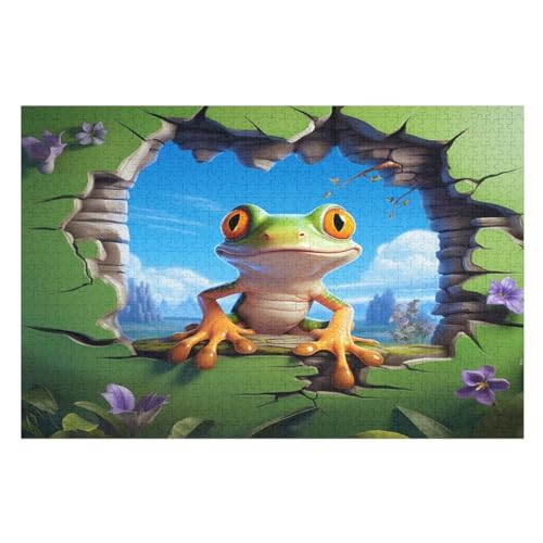 1000 Teile Puzzle Für Jungen Und Mädchen, Standard-Puzzles, Frosch -Puzzles, Familienspiele, （75×50cm） von PAZZK