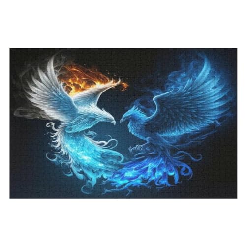 1000-teiliges Puzzle Für Erwachsene, Phönix -Puzzle, Dekompressionsspiel, Spielzeugpuzzles, Geburtstagsgeschenke （75×50cm） von PAZZK