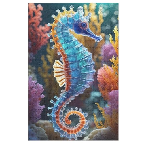 1000-teiliges Puzzle Für Erwachsene, Seepferdchen -Puzzle, Dekompressionsspiel, Spielzeugpuzzles, Geburtstagsgeschenke （78×53cm） von PAZZK