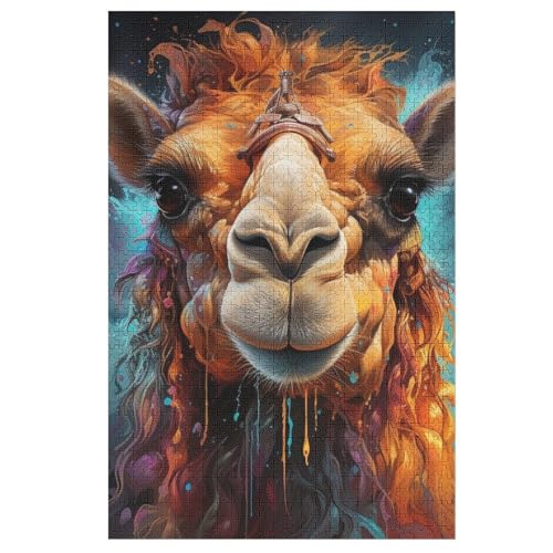 Alpaka Holzpuzzle 1000 Teile Klassische Puzzles Erwachsene Kinder Puzzle DIY Kit Holzspielzeug Einzigartiges Geschenk Moderne Wohnkultur （78×53cm） von PAZZK