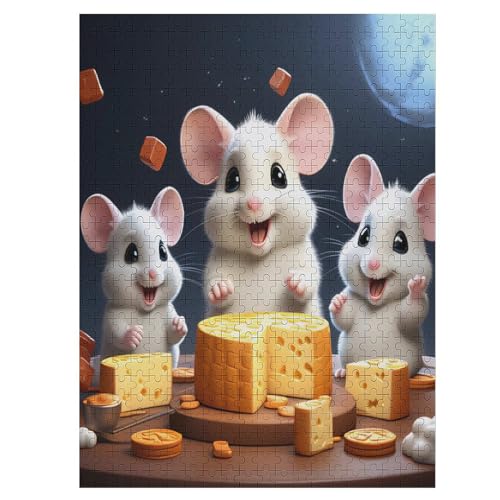 Animal Maus -Puzzle, 500 Teile,Holzpuzzle Für Erwachsene Kinder, Lustiges Spielzeug, Denkspiel, Spielzeug, Bildungsspiel, Herausforderung, Pädagogisch, （55×41cm） von PAZZK