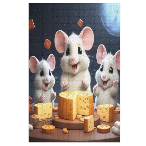 Animal Maus-Puzzlespiel Aus Holz, 1000 Puzzleteile, Kreatives Puzzle Für Teenager Und Erwachsene, Kreatives Spielzeug, Puzzles, （78×53cm） von PAZZK