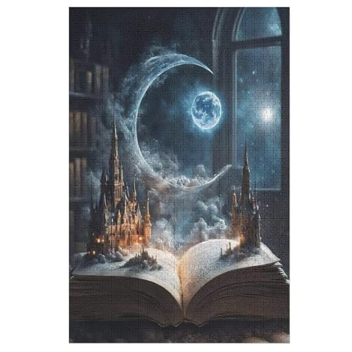Buch 1000 Teile Puzzle Für Erwachsene, Herausforderung Puzzles - Familienpuzzle Verringerter Druck Schwieriges Puzzle Rahmen Holzpuzzle Für Erwachsene Kinder 12+ （78×53cm） von PAZZK