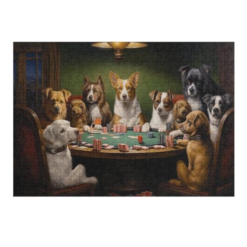 Cute Hund Holzpuzzle 300 Teile, Knobelspiele Für Erwachsene, Teenager, Puzzles Unmögliche - Kinder Puzzle Zimmer Deko （40×28cm） von PAZZK