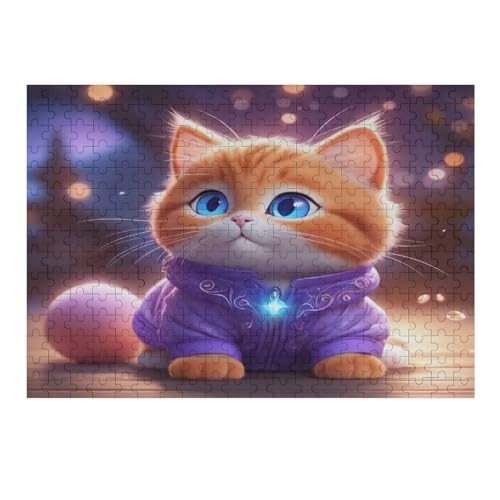 Cute Katze-Puzzle Für Erwachsene, 300 Teile, Holzpuzzle, Kinderpuzzle, Dekompressionsspiel, Spielzeugpuzzle （40×28cm） von PAZZK