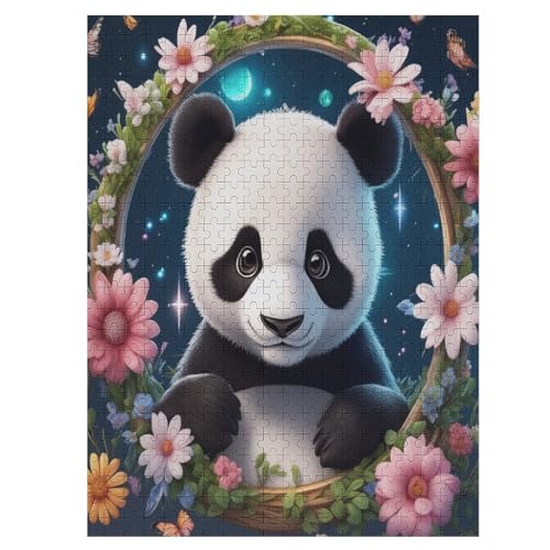 Cute Panda Puzzles 500 Teile Erwachsener Kniffel Spaß Für Die Ganze Familie - 500 Puzzleteilige Motive, Holzpuzzle Kinder Erwachsene, Impossible Puzzle Schwer （55×41cm） von PAZZK