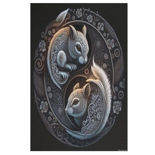 Eichhörnchen-Puzzle Für Erwachsene, 1000-teilige Puzzles Für Teenager Und Kinder, Kreative Puzzles Für Die Familie, Herausfordernde Spiele, Spielzeug, Geschenke （78×53cm） von PAZZK