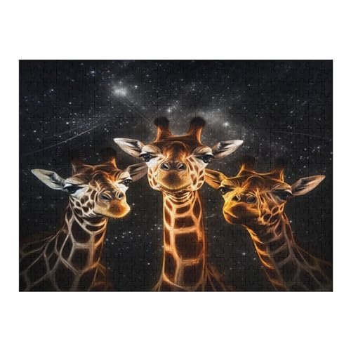 Giraffe Puzzle Für Erwachsene,500-teiliges Puzzle,Puzzle Für Erwachsene Und Kinder,Holzpuzzle,Lernspielzeug, （52×38cm） von PAZZK