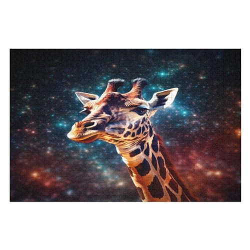 Giraffe Puzzles 1000 Teile Erwachsener Kniffel Spaß Für Die Ganze Familie - 1000 Puzzleteilige Motive, Holzpuzzle Kinder Erwachsene, Impossible Puzzle Schwer （75×50cm） von PAZZK