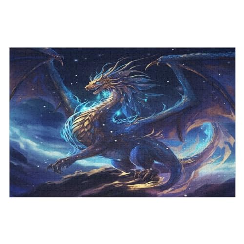 Holzpuzzle 1000 Teile, Drachen Puzzles Erwachsene Und Kinder, Am Besten Für Die Familienspielsammlung - Puzzle （75×50cm） von PAZZK