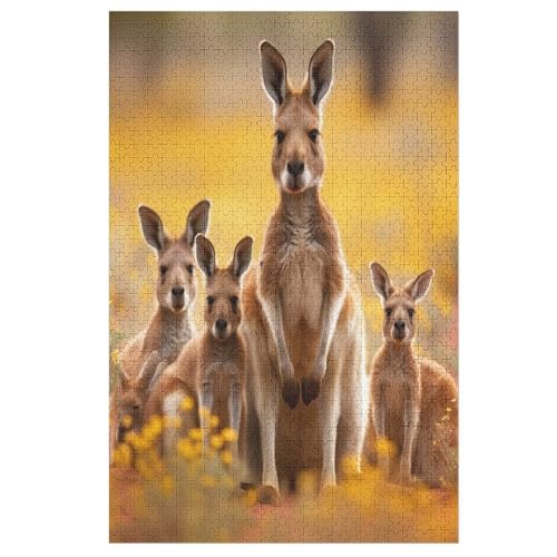 Holzpuzzle 1000 Teile, Känguru Puzzles Erwachsene Und Kinder, Am Besten Für Die Familienspielsammlung - Puzzle （78×53cm） von PAZZK