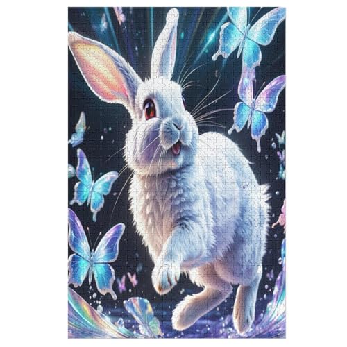 Kaninchen 1000 Teile Premium-Puzzles Für Erwachsene Kinder- Holzpuzzles Spaß Und Lernspiele - Perfekte Puzzle-Geschenke （78×53cm） von PAZZK