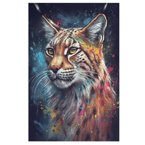 Katze Puzzle 1000 Teile, Holzpuzzle Für Erwachsene, Impossible Puzzle, Geschicklichkeitsspiel Für Die Ganze Familie, Puzzle Farbenfrohes Legespiel Kinder Puzzles （78×53cm） von PAZZK