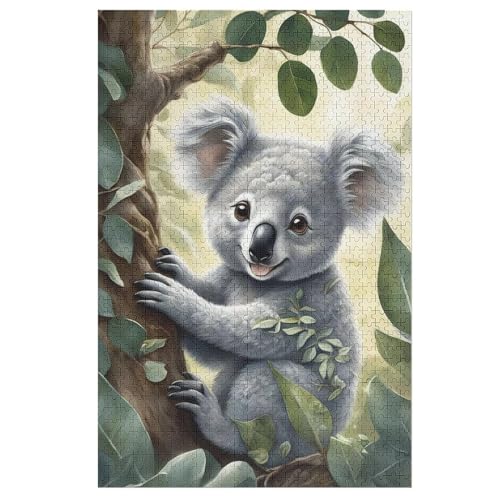Koala 1000 Teile Puzzles Für Erwachsene Holzpuzzle Familienpuzzlespiel Stressabbau-Puzzle Für Erwachsene Kinder Ab 12 Jahren （78×53cm） von PAZZK
