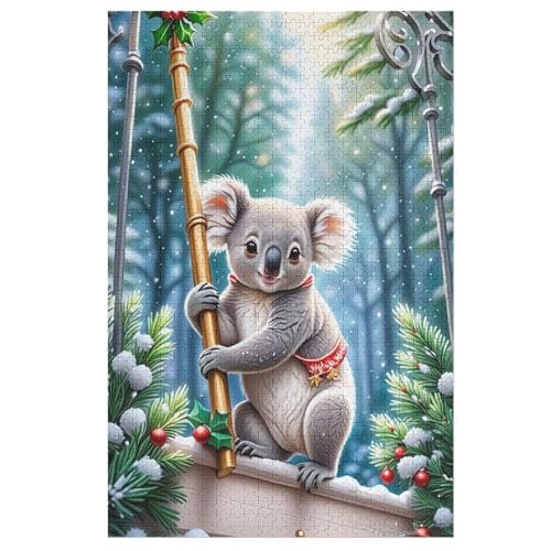 Koala Puzzle 1000 Teile, Holzpuzzle Für Erwachsene, Impossible Puzzle, Geschicklichkeitsspiel Für Die Ganze Familie, Puzzle Farbenfrohes Legespiel Kinder Puzzles （78×53cm） von PAZZK