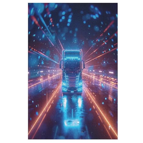 LKW 1000 Teile Premium-Puzzles Für Erwachsene Kinder- Holzpuzzles Spaß Und Lernspiele - Perfekte Puzzle-Geschenke （78×53cm） von PAZZK
