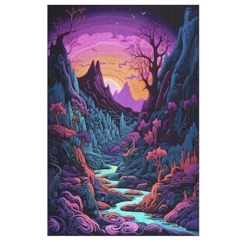 Landschaft 1000 Teile Puzzle, Holzpuzzle, Puzzles Für Erwachsene Kinder, 1000 Teile Puzzle Für Jugendliche & Erwachsene Lernspiel Herausforderungsspielzeug （78×53cm） von PAZZK