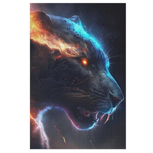 Leopard 1000 Teile Puzzle, Holzpuzzle, Puzzles Für Erwachsene Kinder, 1000 Teile Puzzle Für Jugendliche & Erwachsene Lernspiel Herausforderungsspielzeug （78×53cm） von PAZZK